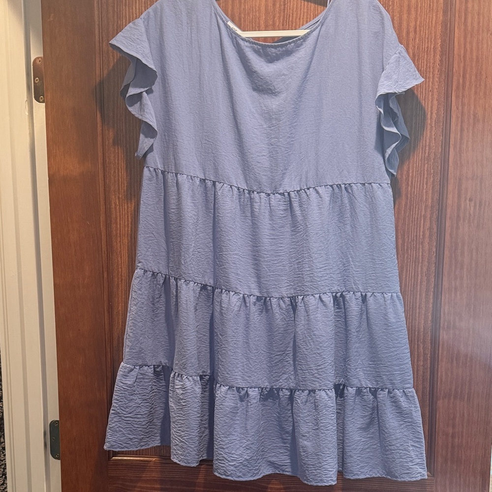Nine West Light Blue Tiered Dress
